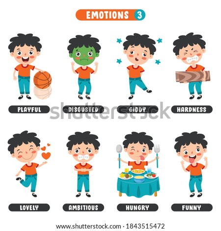 Little Kid With Different Emotions
