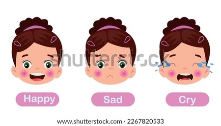 Little Kid With Different Emotions