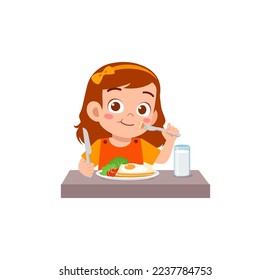 little kid do breakfast with healthy food