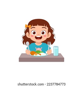 little kid do breakfast with healthy food