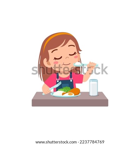 little kid do breakfast with healthy food