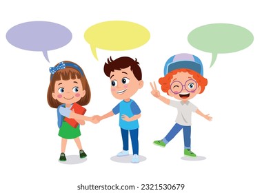 little kid do hand shake with friend acquaintance
