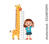 little kid do height measure with ruler