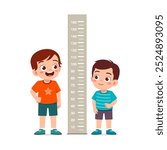 little kid do height measure with ruler