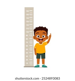 little kid do height measure with ruler