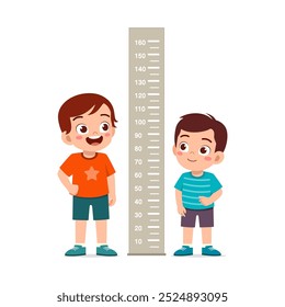 little kid do height measure with ruler