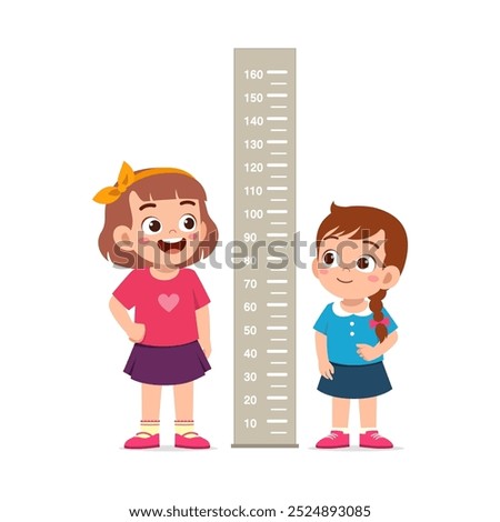 little kid do height measure with ruler