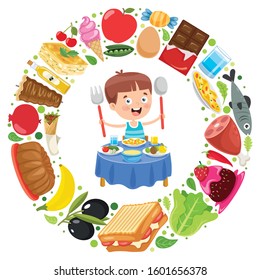 Little Kid Eating Delicious Food