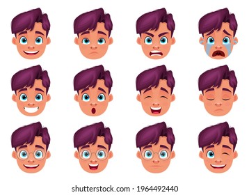 Little kid face expression vector design illustration isolated on white background

