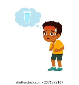 little kid feeling thirsty and want to drink water