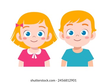 little kid with friend smile and happy