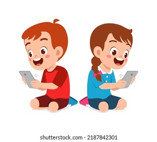 little kid get addicted to use smartphone