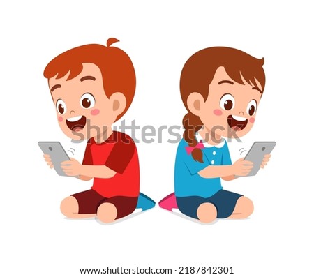 little kid get addicted to use smartphone