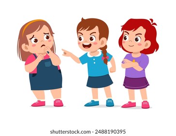 little kid get bullied by friend and feeling sad