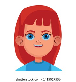 little kid girls face avatar cartoon character profile picture portrait isolated vector illustration graphic design