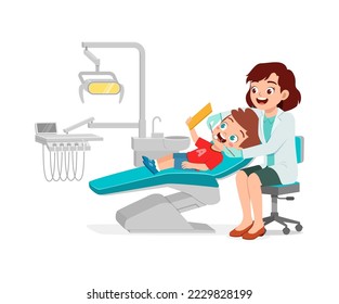 little kid go to dentist for cleaning tooth