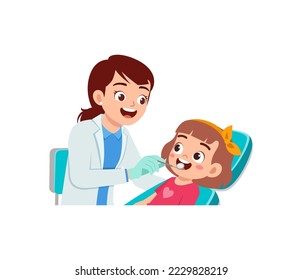 little kid go to dentist for cleaning tooth