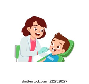 little kid go to dentist for cleaning tooth