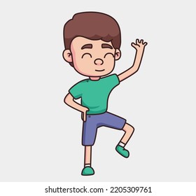 little kid greeting cartoon illustration