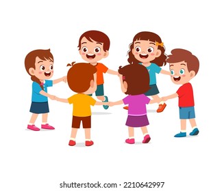 Little Kid Holding Hand Make Circle Stock Vector (Royalty Free ...