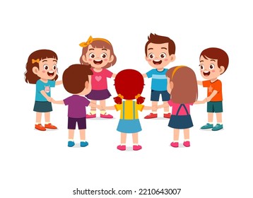 little kid holding hand and make circle formation together