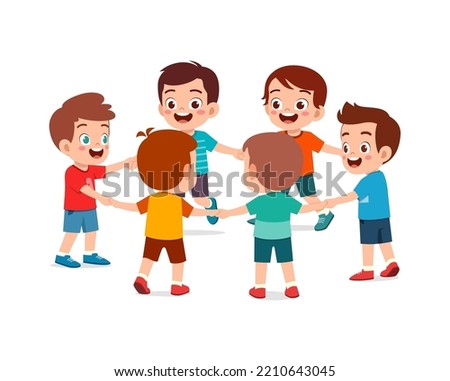 little kid holding hand and make circle formation together