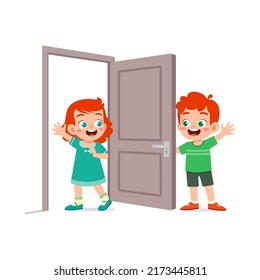 871 Cartoon kid opening door Images, Stock Photos & Vectors | Shutterstock