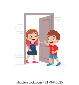 871 Cartoon kid opening door Images, Stock Photos & Vectors | Shutterstock