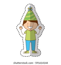 little kid with party hat icon