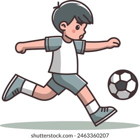 Niño pequeño jugando ilustración de fútbol