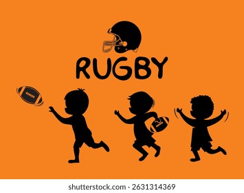 little kid play football together with friend