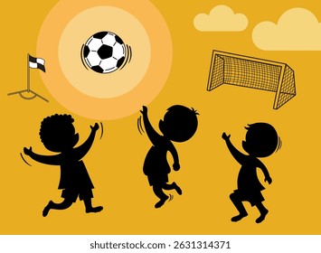 little kid play football together with friend