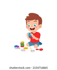 juego de niños pequeños con plasticina de arcilla de juguete