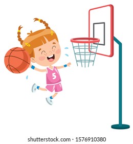 Kid With Basket Ball Stock Vectors Images Vector Art Shutterstock