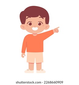 Little kid with pointing finger Illustration