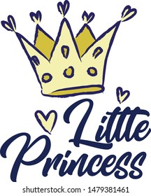 little kid princess queen happy print beauty t-shirt beautiful logo style textile cool typography slogan fashion girl design 