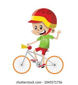 Little Kid Riding Bike Stock Vector (Royalty Free) 1043571736 ...