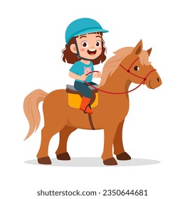 pequeño cabalgando a caballo y sentirse feliz