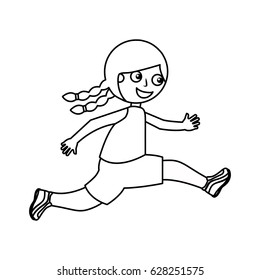 little kid running icon