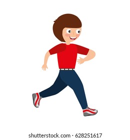 little kid running icon
