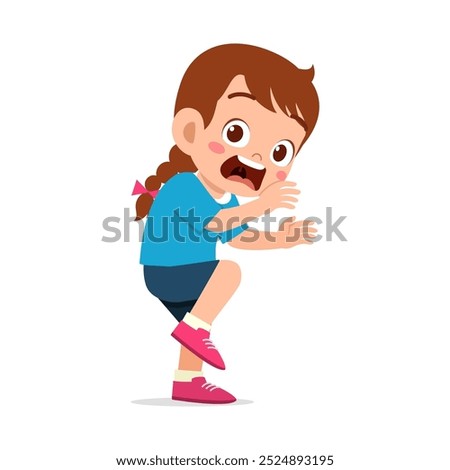 little kid screaming because of scared
