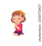 little kid show praying pose and feel peace