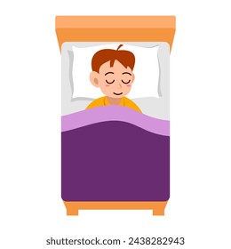 El niño pequeño duerme en la cama y se siente cómodo