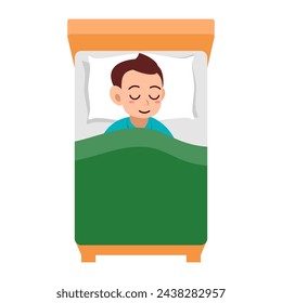 El niño pequeño duerme en la cama y se siente cómodo