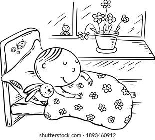 22,121 Black White Cartoon Sleeping Images, Stock Photos & Vectors ...