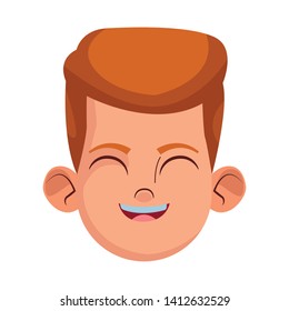 little kid smiling avatar cartoon character profile picture portrait isolated vector illustration graphic design