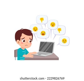 little kid using social media and get bullied