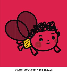 little kid with wings