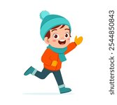 little kid winter clothes jacket and feel happy