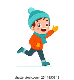 little kid winter clothes jacket and feel happy